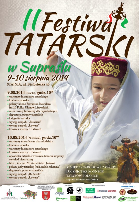 Plakat II Festiwal Tatarski w Supraślu 2014 800x600